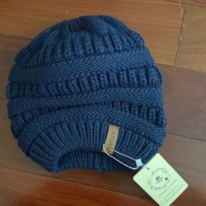Blue knit hat